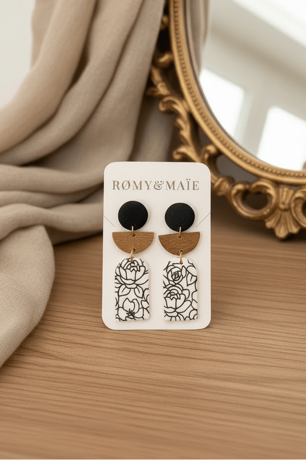 Boucles d'oreilles Julyana - fleurs blanches - Romy&Maie