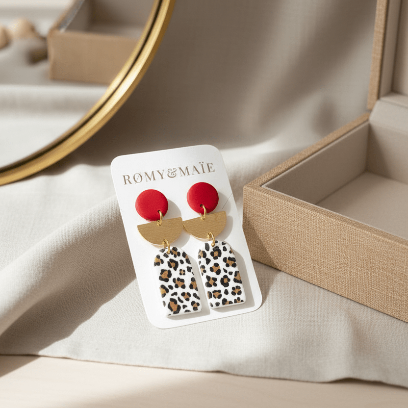 Boucles d'oreilles - Julyana - léopard - Romy&Maie