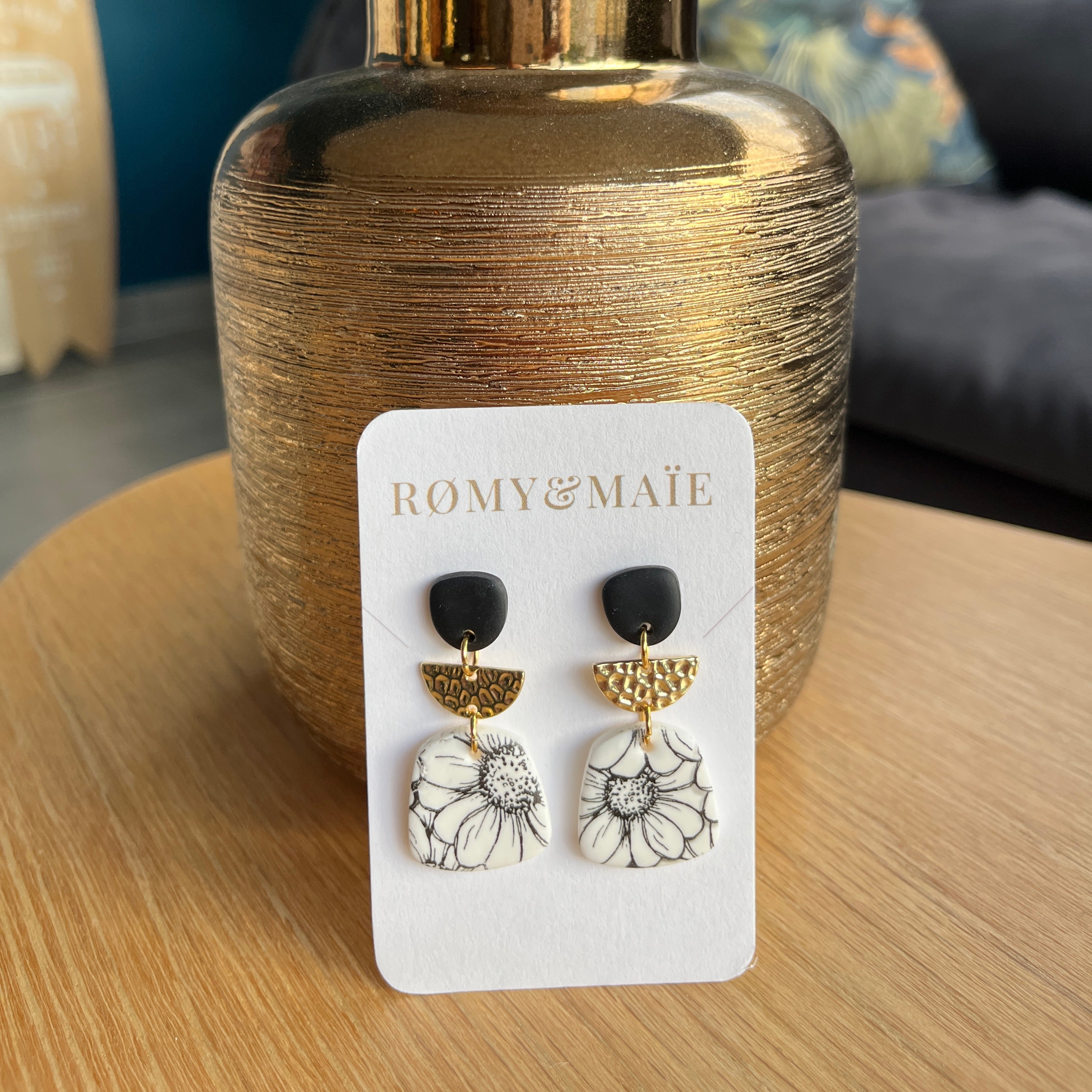 Boucles d'oreilles Lilou - tournesol - Romy&Maie